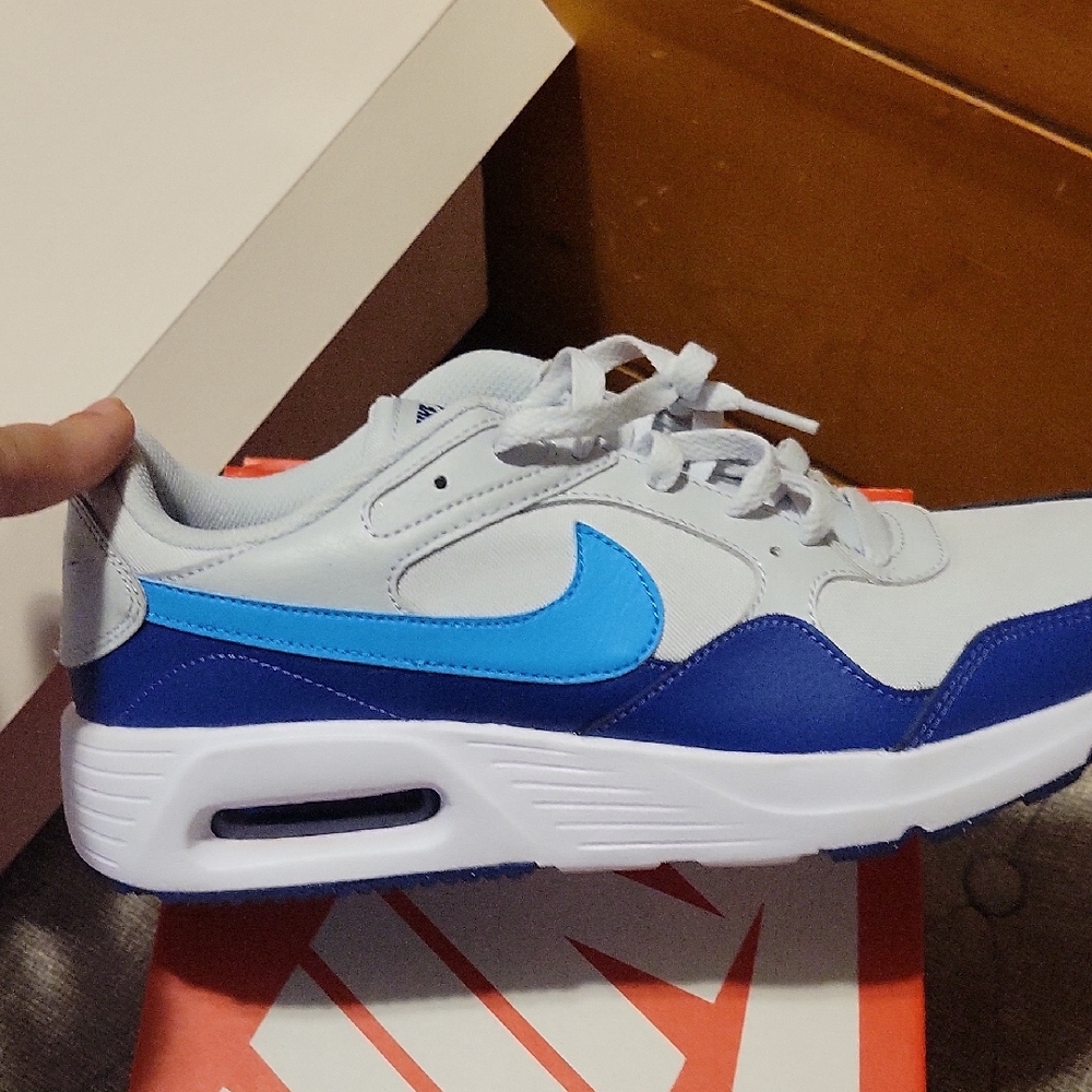 Nike Air Max SC in Pure Platinum and Blue Lightning